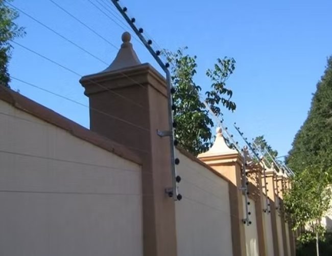Electric fence installed on boundary wall