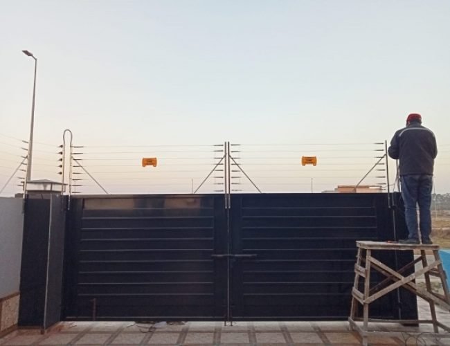 Electric security fence installed on main gate